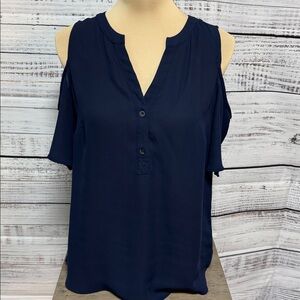New York & Company Soho Navy Blouse